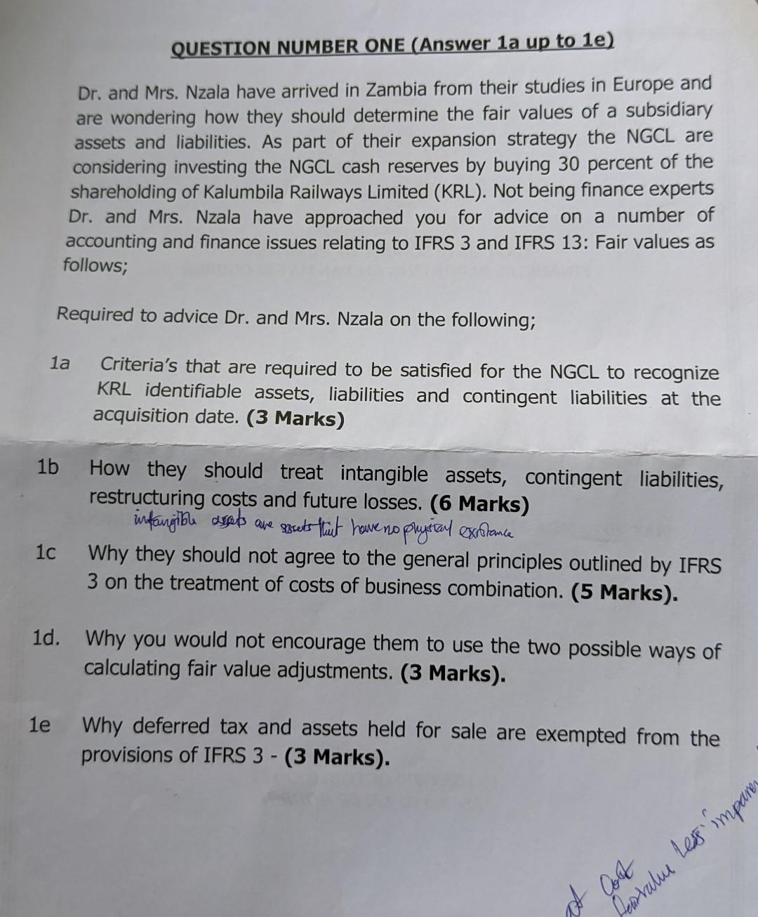 Number One Ranswer Solved QUESTION NUMBER ONE (Answer 1 a up to 1e) Dr. and | Chegg.com