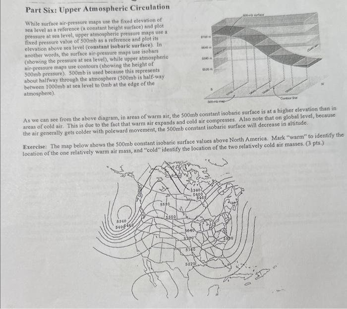 Solved Part Six Upper Atmospheric Circulation While surfnce