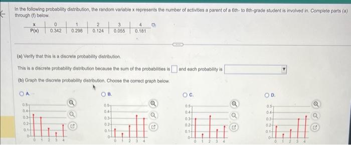 Solved In the following probabiity distribution, the random | Chegg.com