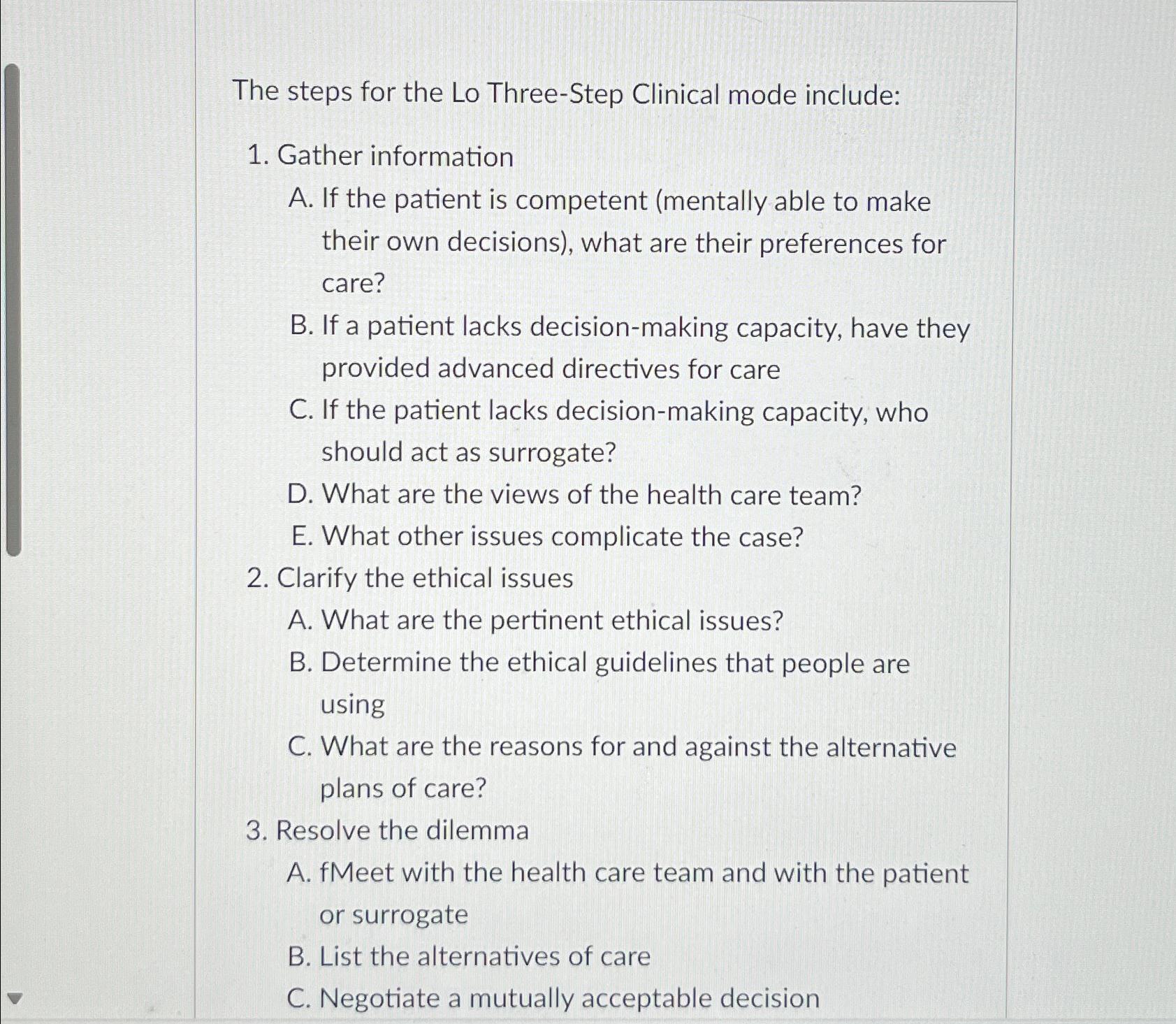 solved-the-steps-for-the-lo-three-step-clinical-mode-chegg