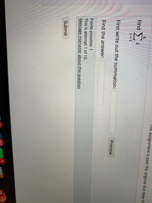 Solved This assignment is past the original due date of Find | Chegg.com