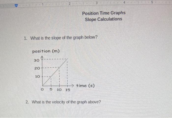 Solved 2 Position Time Graphs Slope Calculations 1 What Is Chegg Com   Image