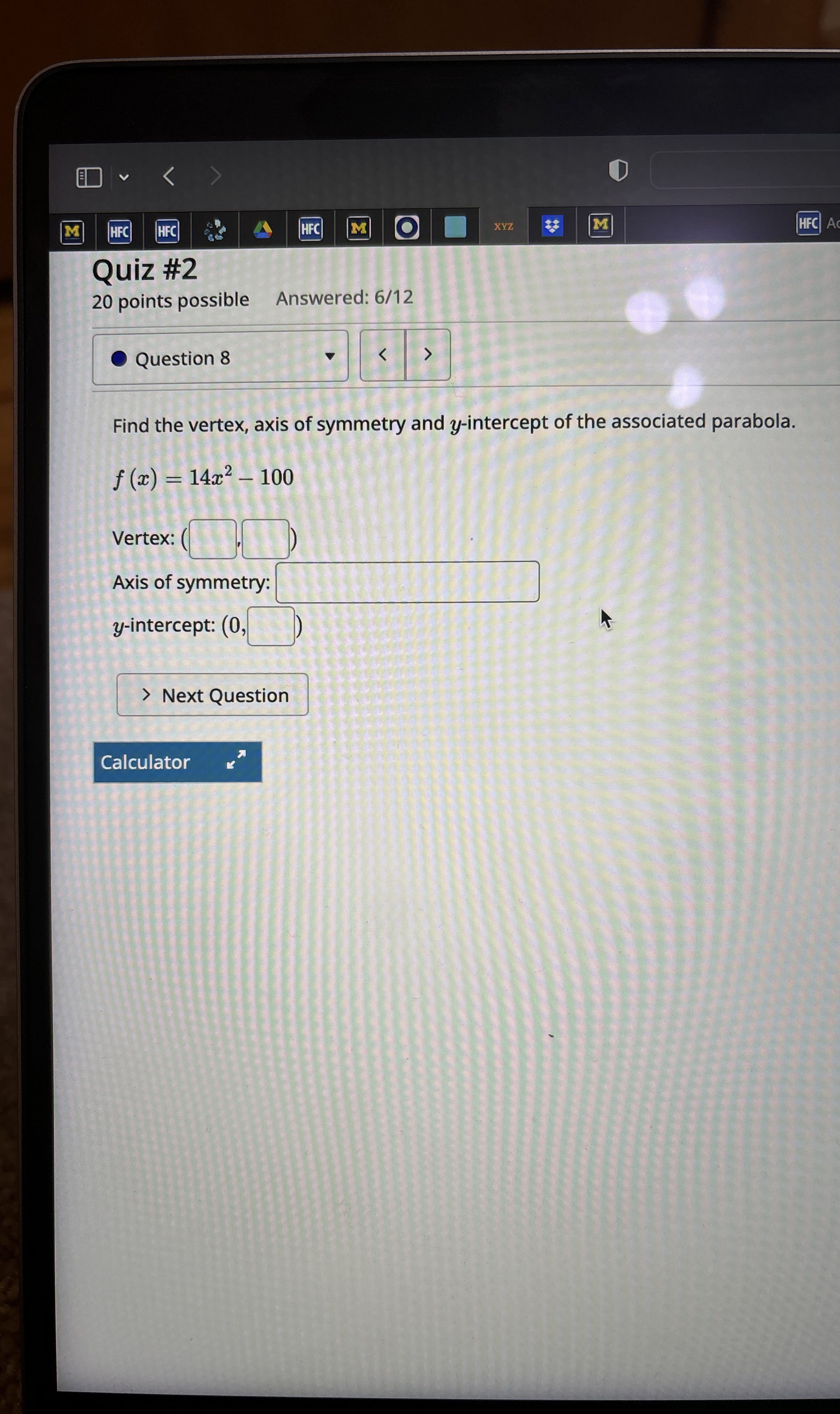 Solved Find the vertex, axis of symmetry and y-intercept of | Chegg.com