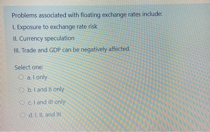 Solved Problems associated with floating exchange rates | Chegg.com