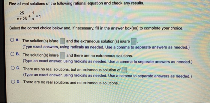 Solved Find all real solutions of the following. Check your | Chegg.com