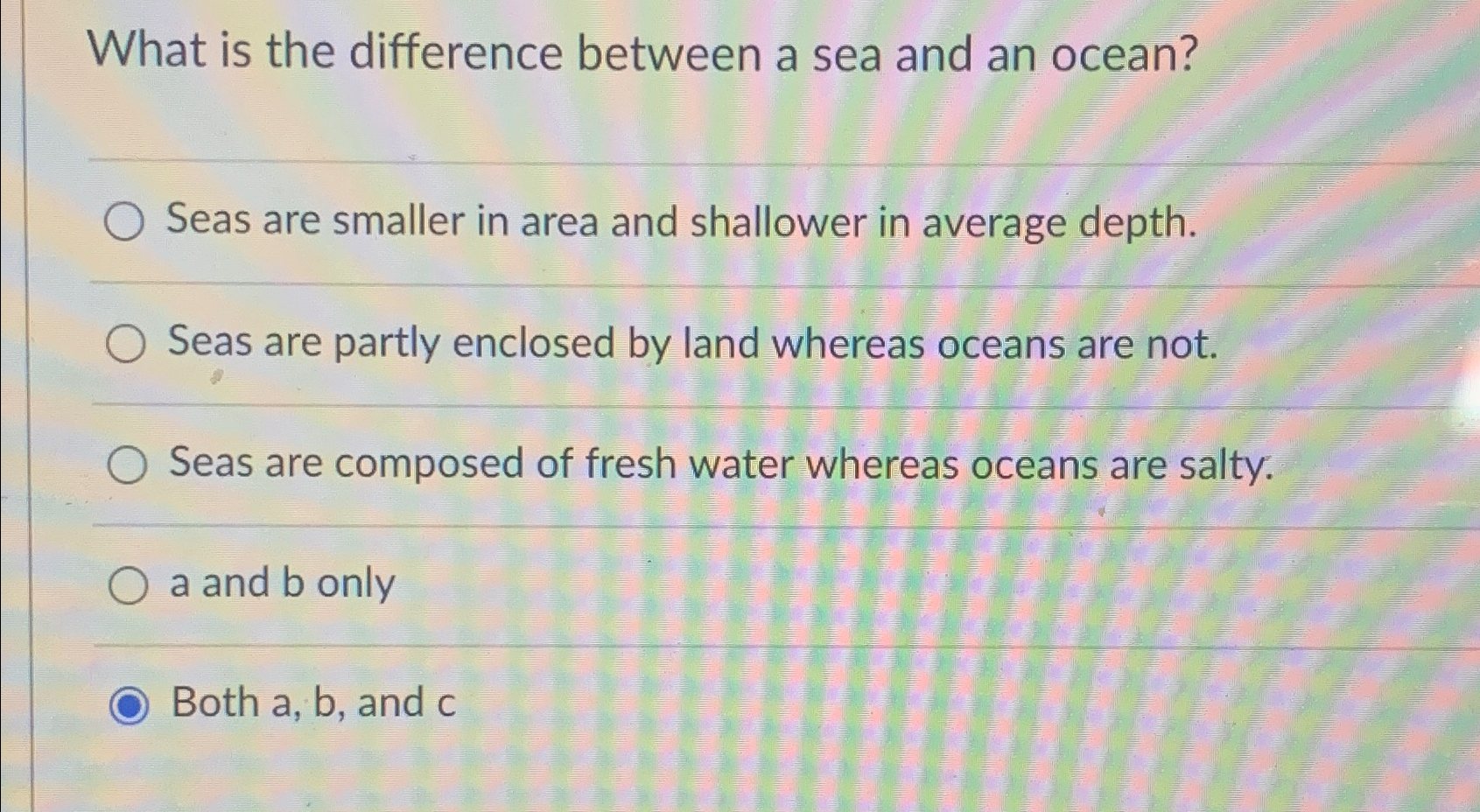 Solved What is the difference between a sea and an