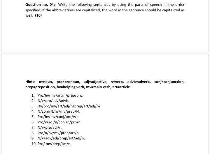 Question No 04 Write The Following Sentences By Chegg Com