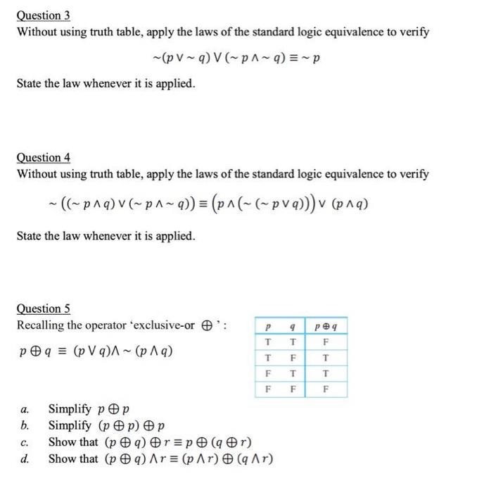 Solved Question 1 Given Statement Variables P Q And R A Chegg Com