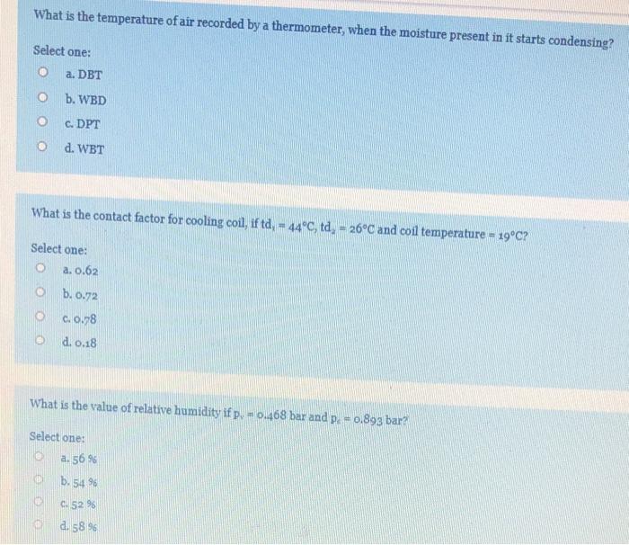 Solved What is the temperature of air recorded by a | Chegg.com