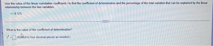 Solved Use the value of the linear correlation coefficient r | Chegg.com