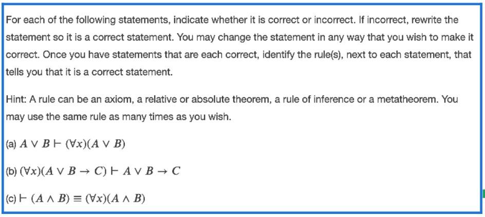 Solved For each of the following statements, indicate | Chegg.com