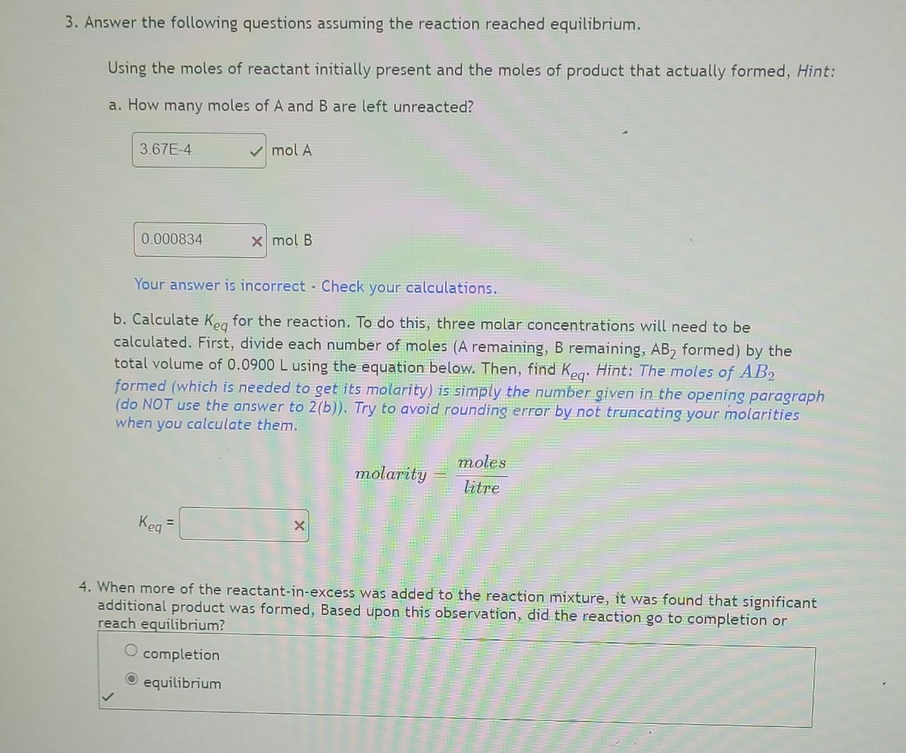 Solved Two chemicals, A and B, react according to the | Chegg.com