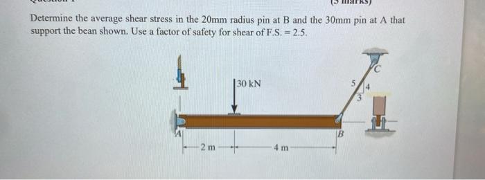 Solved Determine The Average Shear Stress In The 20mm Radius | Chegg.com