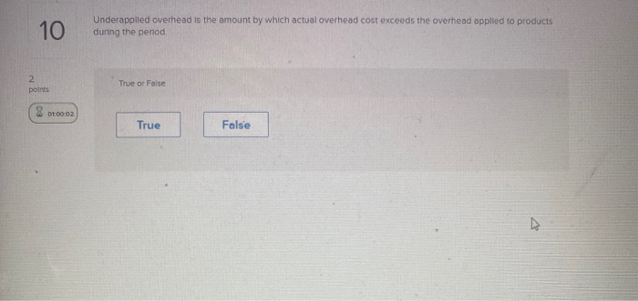 Solved 10 Underapplied overhead is the amount by which | Chegg.com