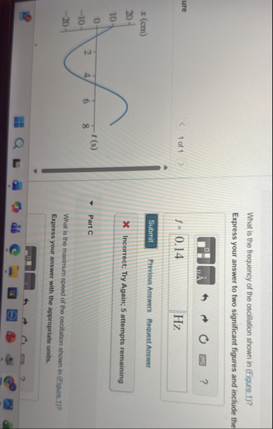 What is the frequency of the oscillation shown in | Chegg.com
