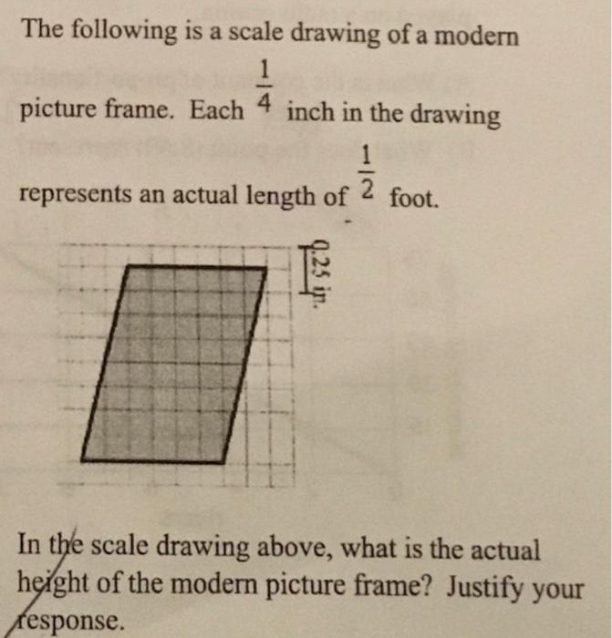 Solved The following is a scale drawing of a modern picture | Chegg.com