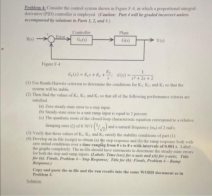 Solved Problem 4: Consider the control system shown in | Chegg.com