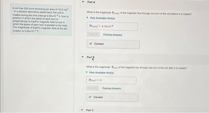Solved Part A What is the magnitude of the magnetic flux | Chegg.com