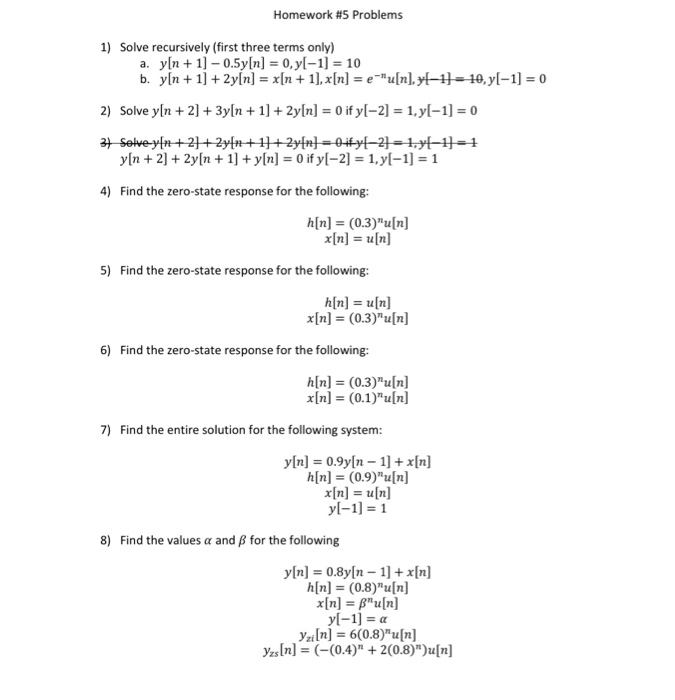 Solved Homework #5 Problems 1) Solve Recursively (first | Chegg.com