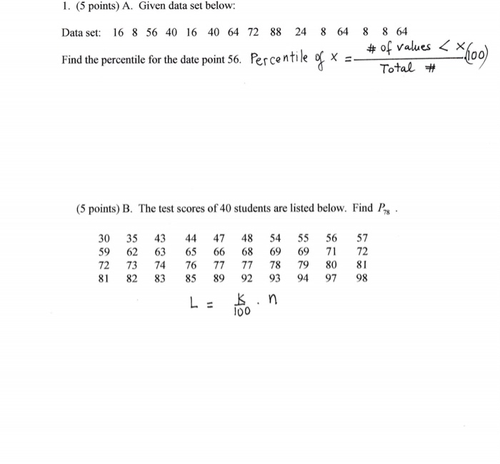 Solved 1. (5 points) A. Given data set below: Data set: 16 8