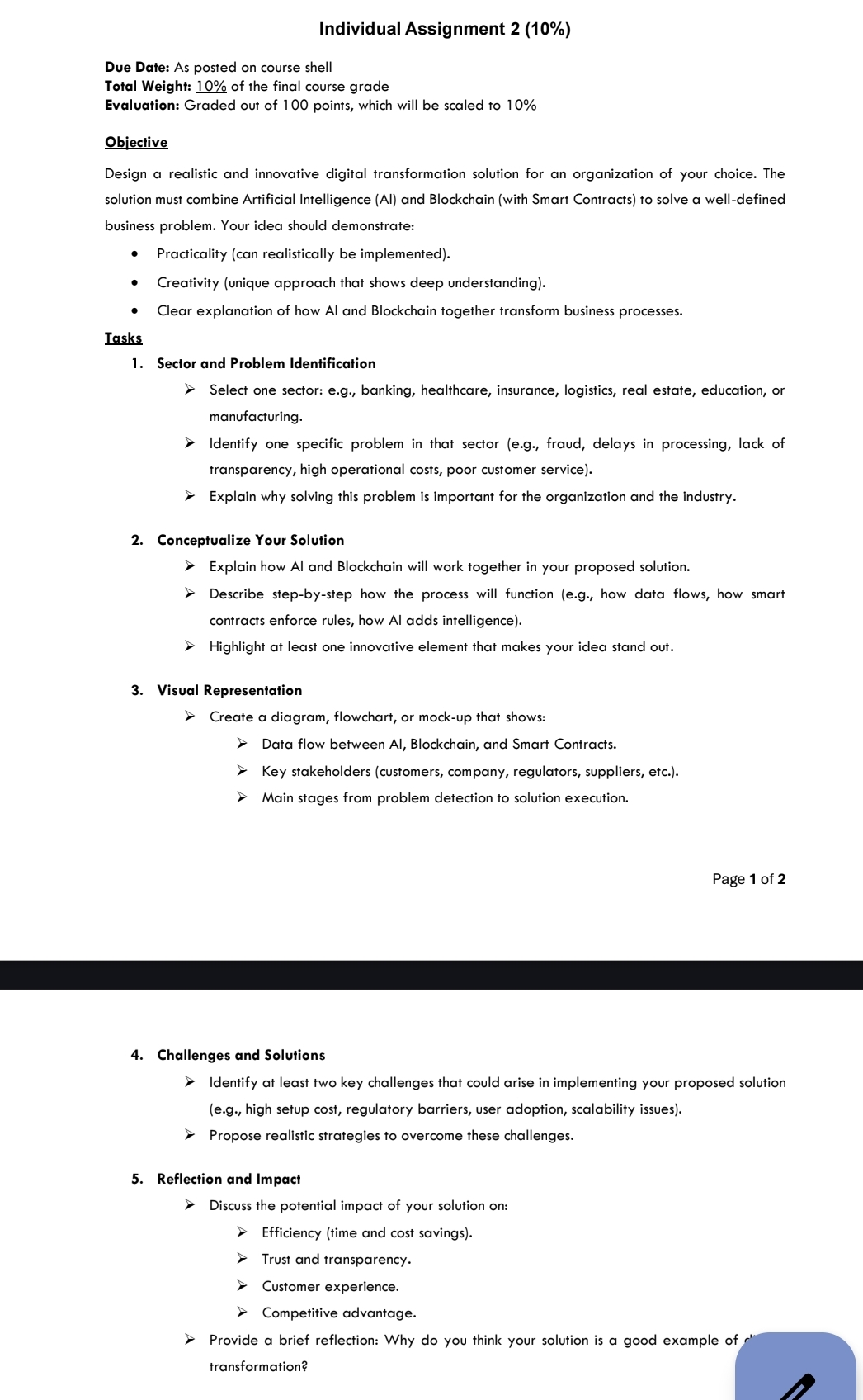 Solved Individual Assignment 2 (10%)Due Date: As posted on | Chegg.com
