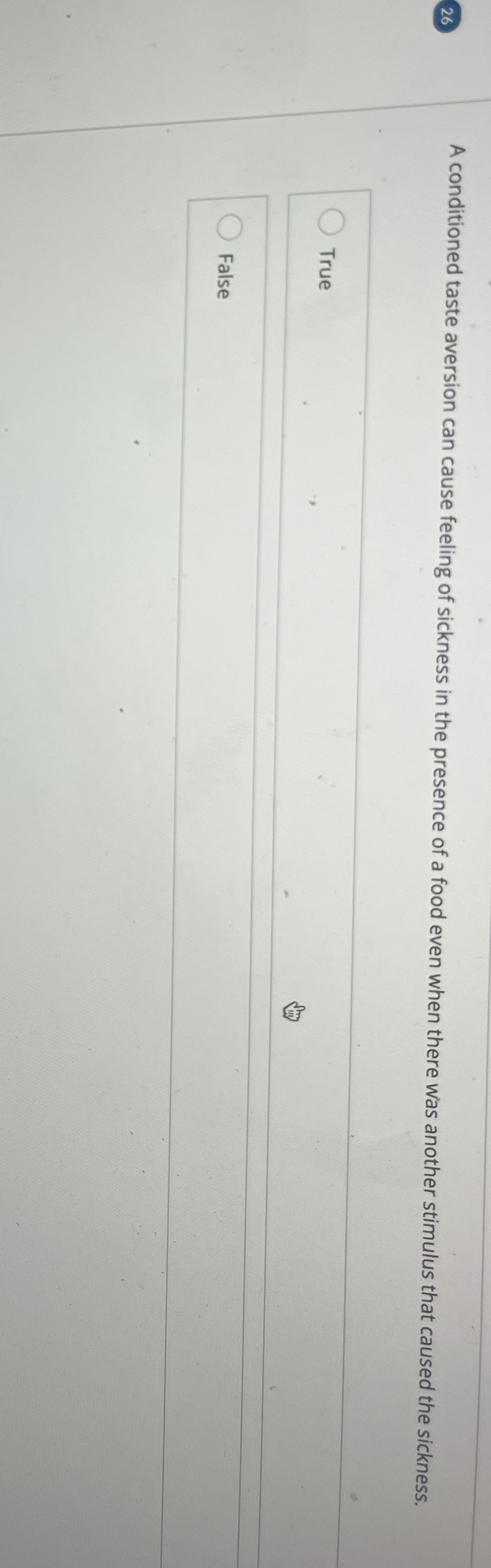Solved A conditioned taste aversion can cause feeling of