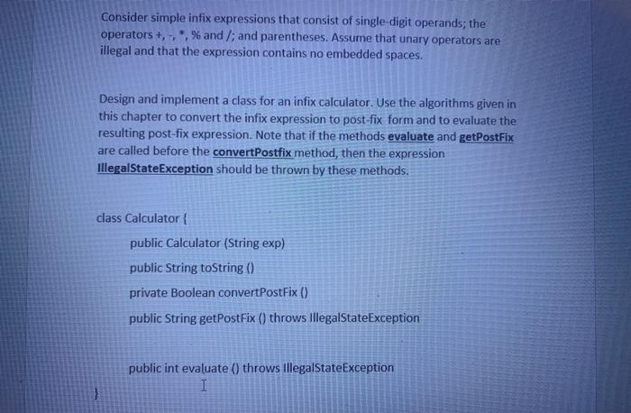 Solved Consider simple infix expressions that consist of | Chegg.com
