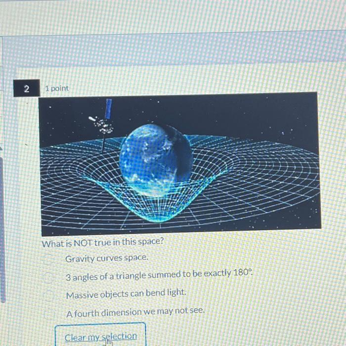 Solved What is NOT true in this space? Gravity curves space. | Chegg.com