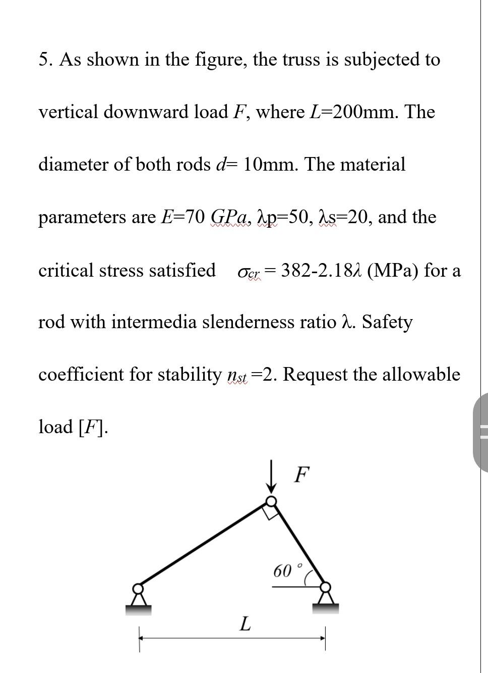 Solved 5. As shown in the figure, the truss is subjected to | Chegg.com