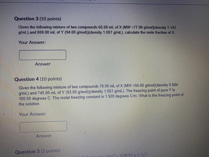 Solved Question 3 (10 points) Given the following mixture of | Chegg.com