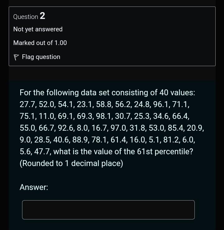 Solved Question 6 Not yet answered Marked out of 1.00 | Chegg.com