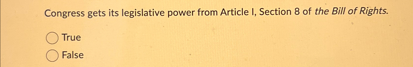 article i section. 8 gives the congress the power to