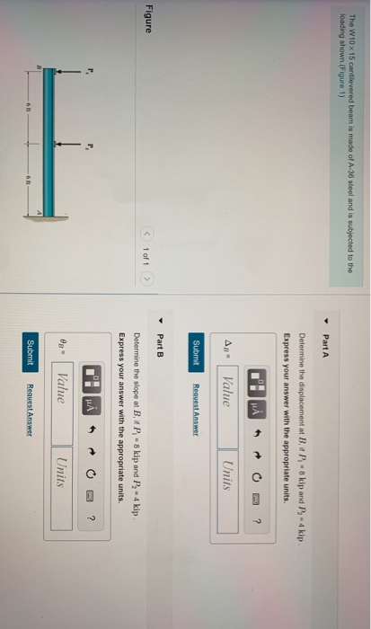 Solved The W10 X 15 Cantlevered Beam Is Made Of A 36 Steel Chegg