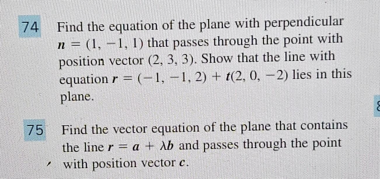 Solved 4 Find the equation of the plane with perpendicular | Chegg.com