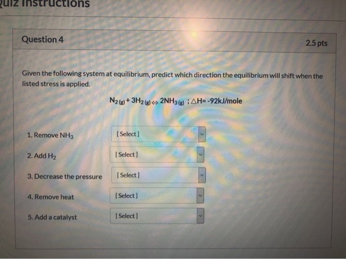Solved UIZ instructions Question 4 2.5 pts Given the | Chegg.com