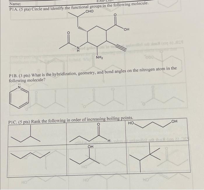 Solved Name: PIA. (5 pts) Circle and identify the functional | Chegg.com