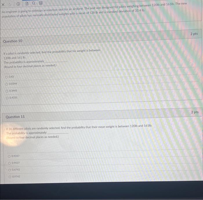 Solved An engineer is going to redesign an ejection seat for