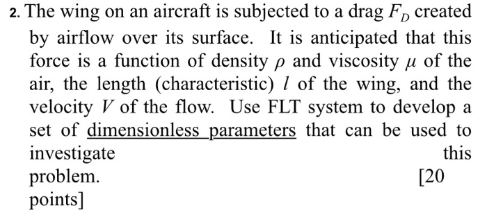 Solved 2. The wing on an aircraft is subjected to a drag Fo | Chegg.com