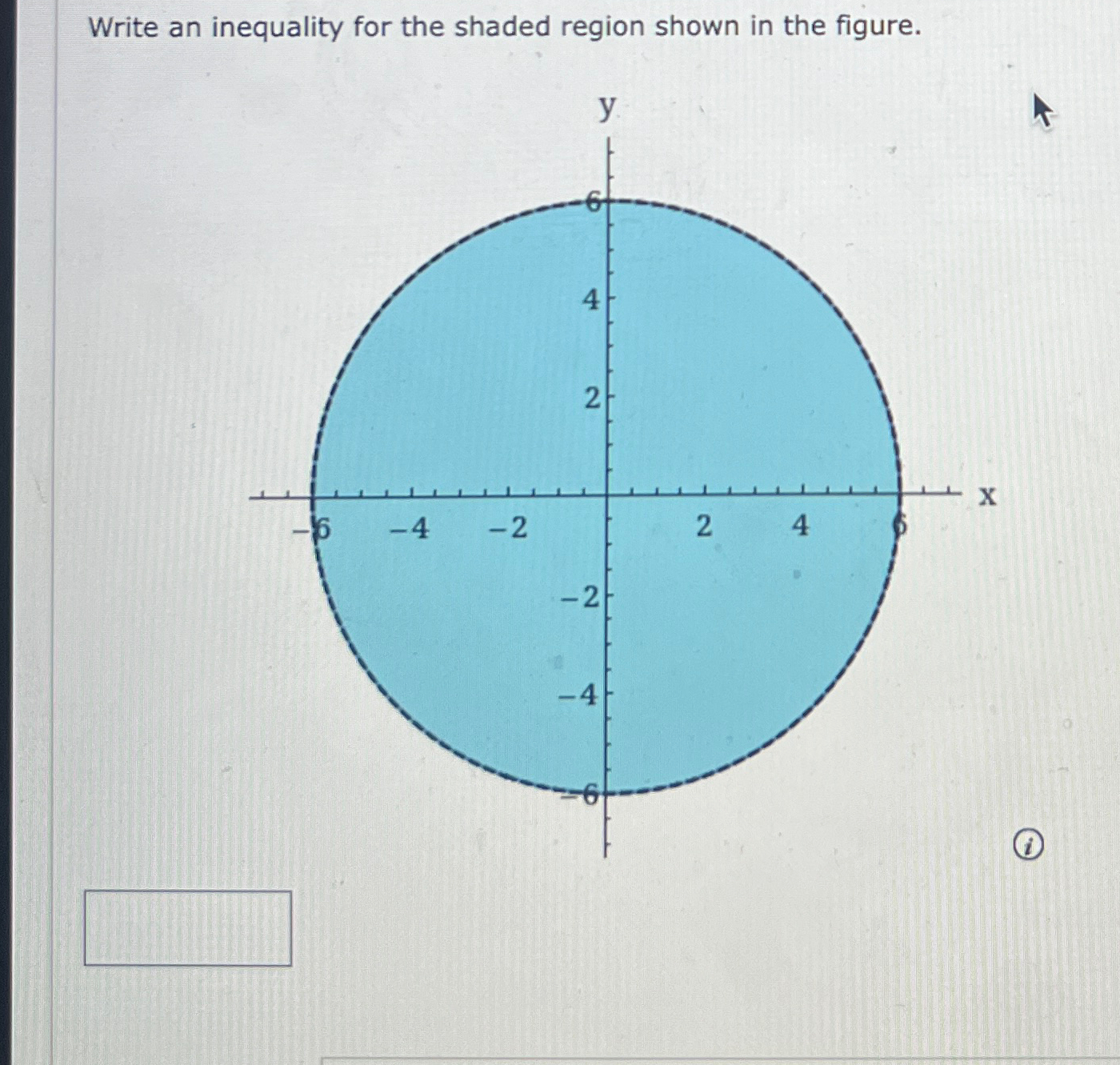 Solved Write an inequality for the shaded region shown in | Chegg.com
