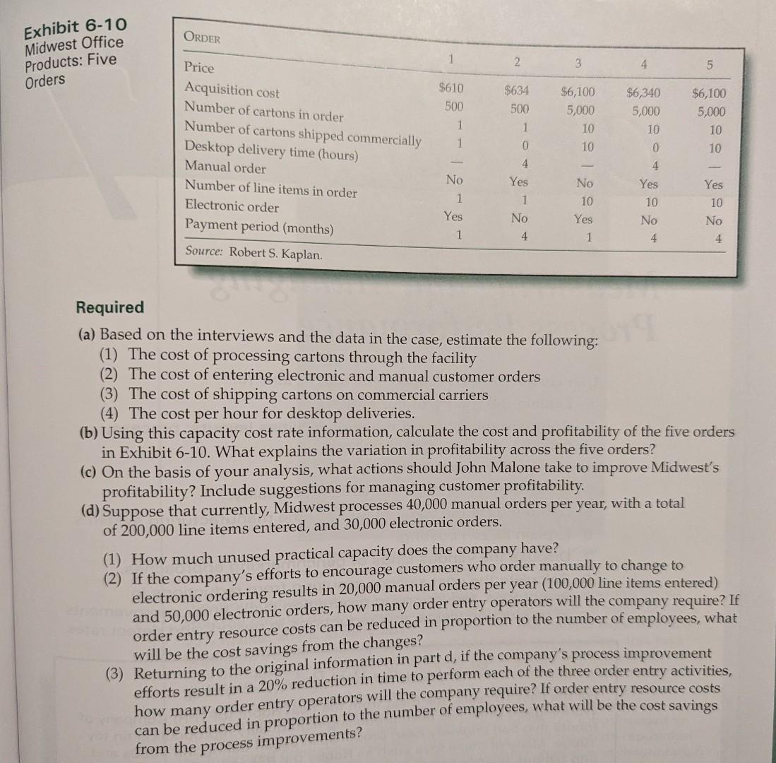 Solved LO 1, 2,3,5,6,9 6-33 Time-driven activity-based 