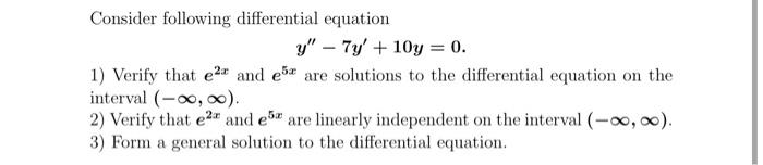 Solved Consider following differential equation y