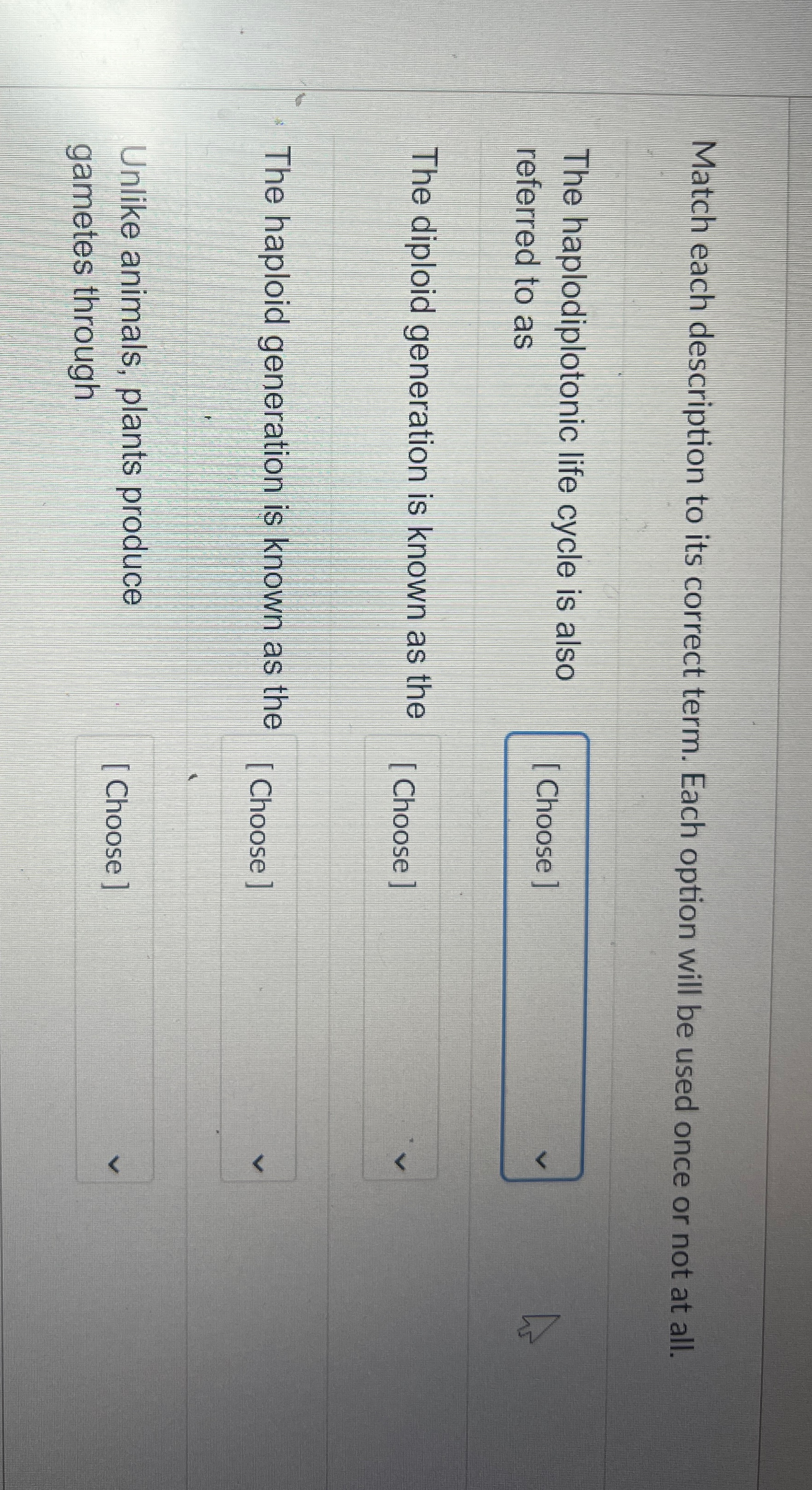 Solved Match each description to its correct term. Each | Chegg.com