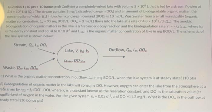 Solved Question 1 (10 pts + 10 bonus pts): Consider a | Chegg.com