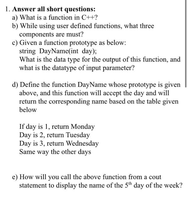 solved-1-answer-all-short-questions-a-what-is-a-function-chegg