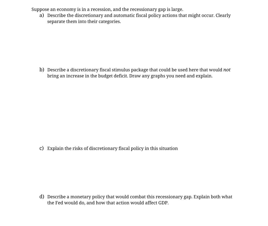 solved-suppose-the-economy-is-in-a-recessionary-gap-at-on-chegg