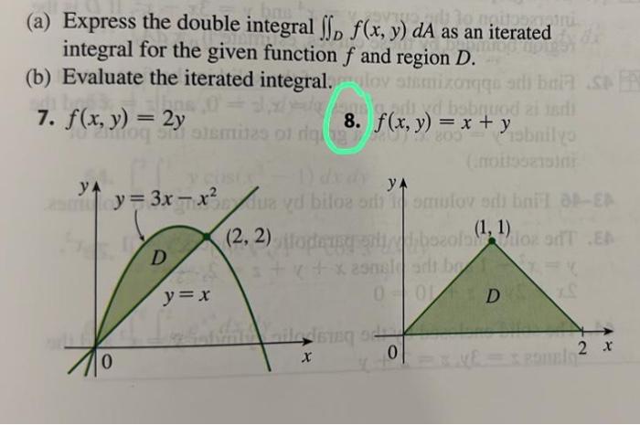 Solved (a) Express the double integral ∬Df(x,y)dA as an | Chegg.com