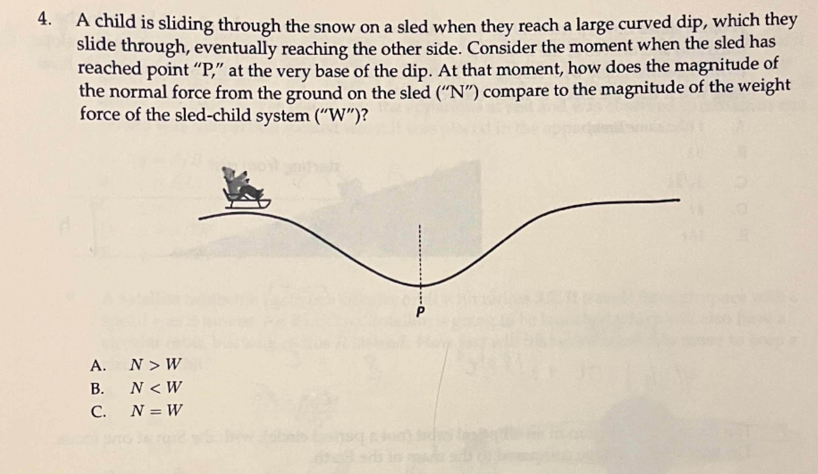 Solved A child is sliding through the snow on a sled when | Chegg.com