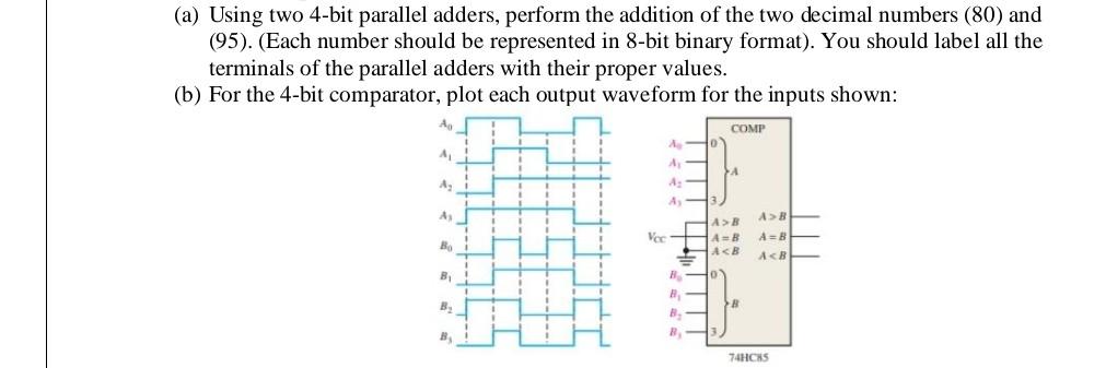 Solved (a) Using Two 4-bit Parallel Adders, Perform The | Chegg.com