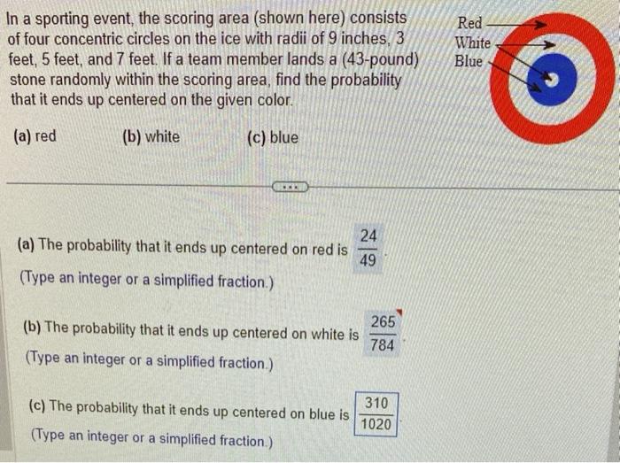  solved in a sporting event the scoring area shown here