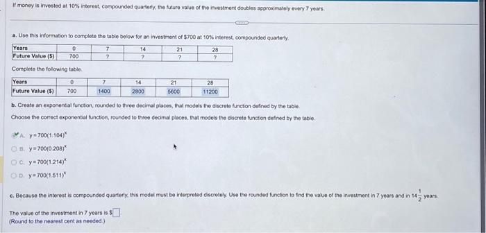 Solved a. Use this information to complete the table below | Chegg.com